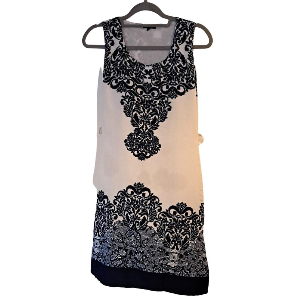Tom Tailor Black and White Sheath Dress Small Sleeveless‎